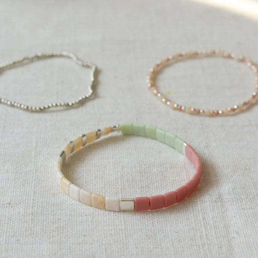 Gray DIY Set 16 - Perlenarmbänder Silber