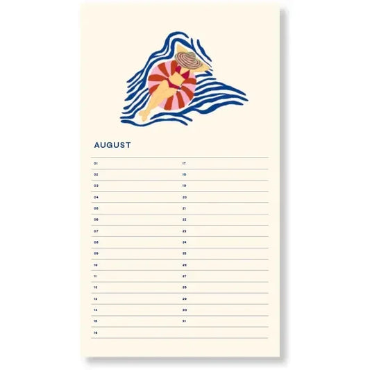 Beige Fabrique a la Carte Geburtstagskalender Blumen Beige - Immerwährend 32,5x18cm