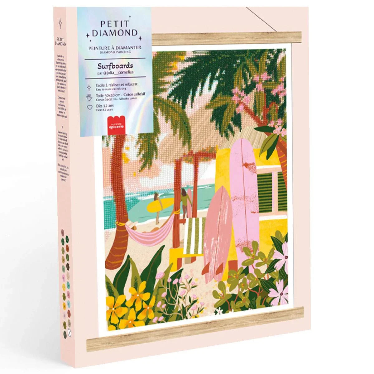 Antique White Diamond Painting Set - Surfing