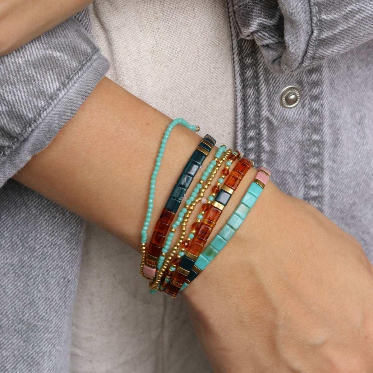 Rosy Brown DIY Set 16 - Perlenarmbänder Gold