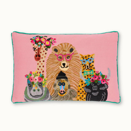 Kissen mit Füllung Wildtiere Pink