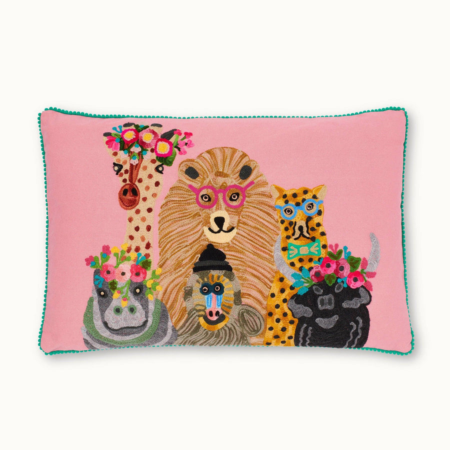 Kissen mit Füllung Wildtiere Pink