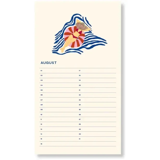 Beige Fabrique a la Carte Geburtstagskalender Blumen Beige - Immerwährend 32,5x18cm