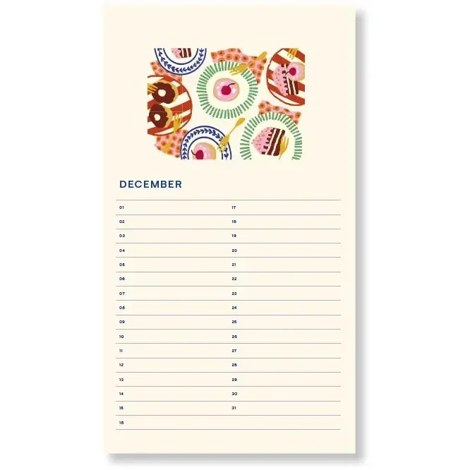 Beige Fabrique a la Carte Geburtstagskalender Blumen Beige - Immerwährend 32,5x18cm