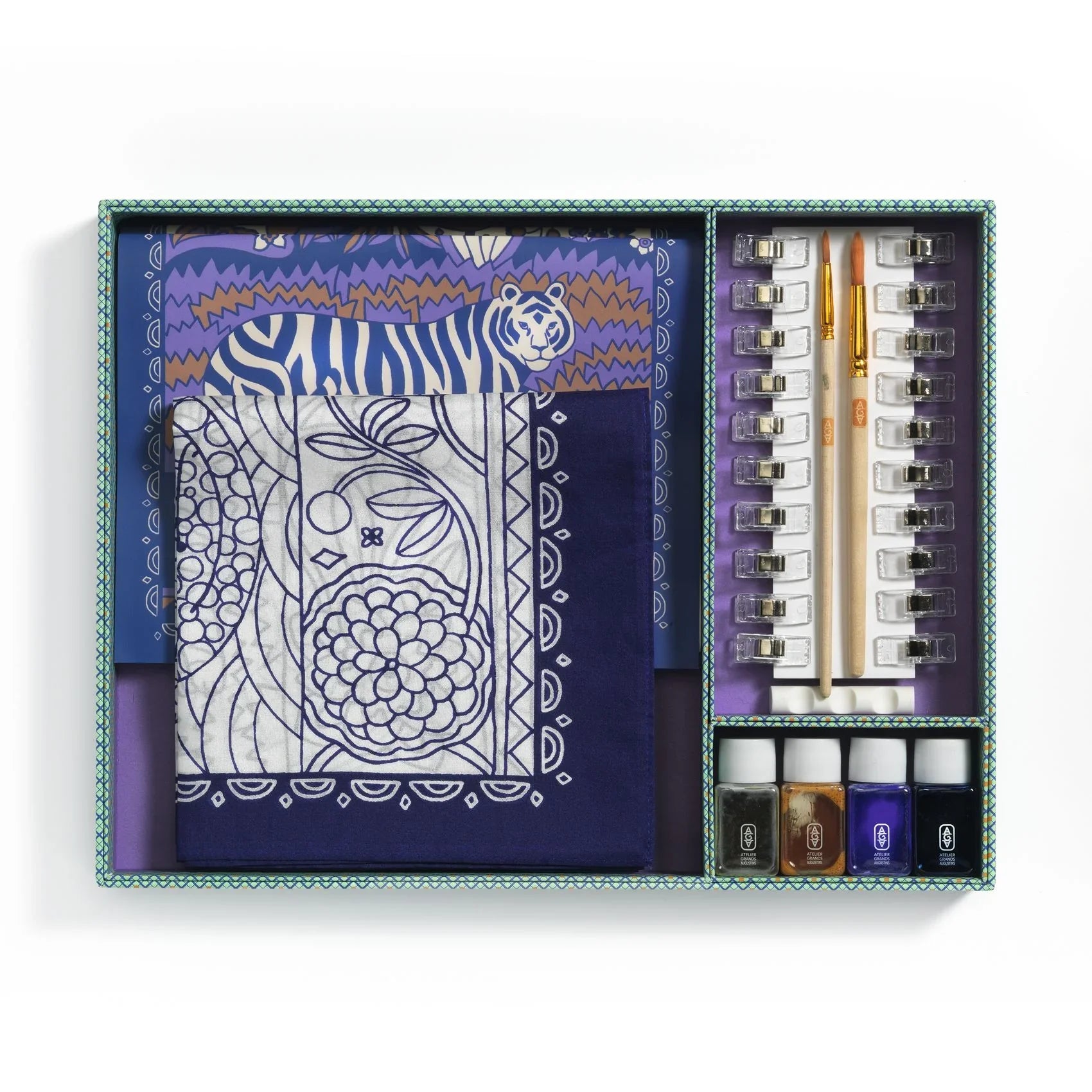 Dark Slate Gray Atelier 10, Seidenmalerei Tiger