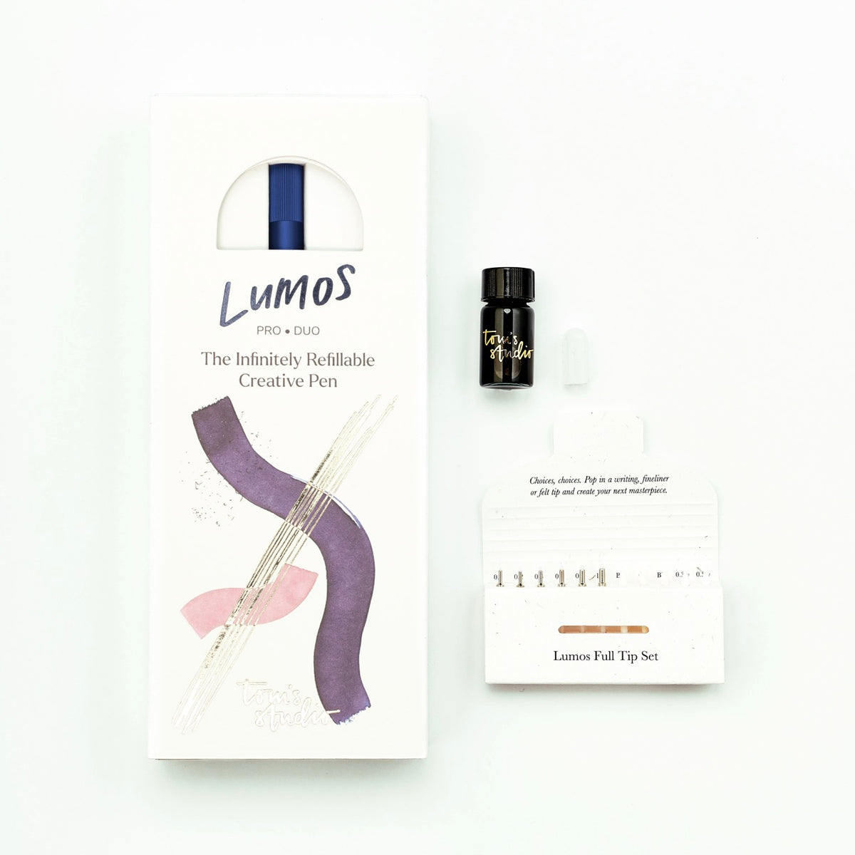 White Smoke Lumos Pro Duo Midnight – Nachfüllbarer Premium-Stift mit 11 austauschbaren Spitzen
