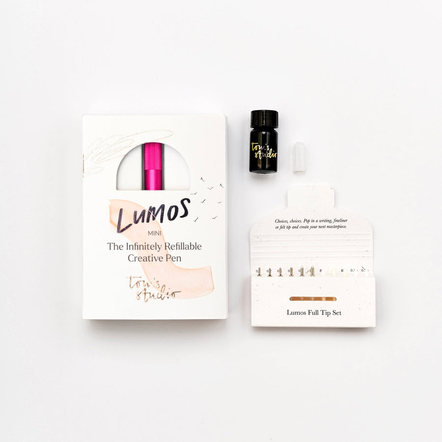 White Smoke Lumos Mini Raspberry - Kompakter Nachfüllbarer Stift mit 11 Profi-Spitzen
