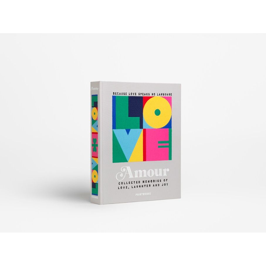 Design Buch mit bunter LOVE-Aufschrift, Geschenkidee für Entspannung, Erinnerungen sammeln