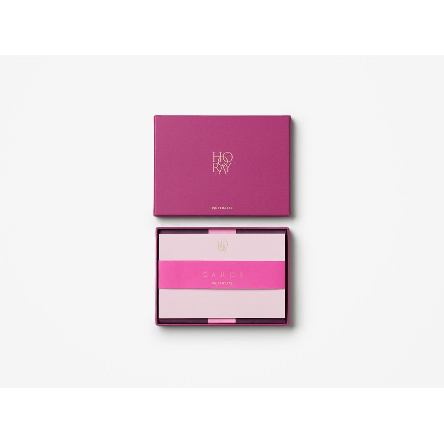 Edle Geschenkbox in Pink mit Karten-Set zum Abschalten, minimalistisches Design