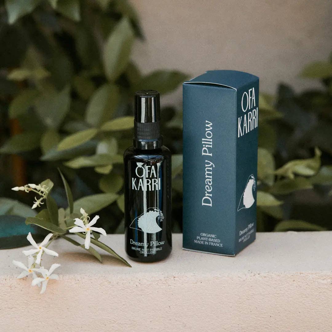 Dreamy Pillow Kissenspray Ofa Karri neben Verpackung, Natur, Entspannung, Pflanzen